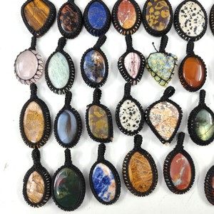 100% <span class=keywords><strong>T</strong></span>ự Nhiên Macrame Đá Quý Mặ<span class=keywords><strong>t</strong></span> Dây Chuyền Làm Bằng Tay Macrame Mặ<span class=keywords><strong>t</strong></span> Dây Chuyền Với Hỗn Hợp Rấ<span class=keywords><strong>t</strong></span> Nhiều Pha Lê Cabochon Lỏng Đá Quý Đá Macrame - Product Image 1