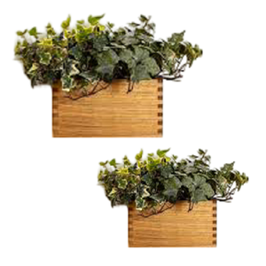 Bois fini par fer à la main rectangulaire suspendu plante planteur Pot métal tenture murale plante planteur pour balcon salon - Product Image 2