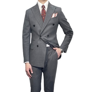 Trajes de oficina para hombre con solapa fina a rayas de 2 piezas, traje de negocios Formal DE BODA personalizable, diseño transpirable 2026 - Product Image 2