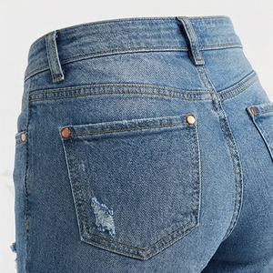 Pantalones Vaqueros Capri Ajustados y Elásticos para Mujer, Transpirables, Rotos, con Dobladillo Deshilachado, Bolsillos, Estilo Casual y Elegante - Product Image 5