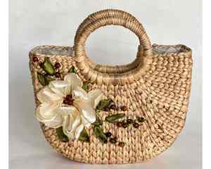 Bolsa de jacinto de agua diseñada para marcas de ropa de playa con acabado hecho a mano Bolsa de jacinto de agua disponible para pedidos de exportación al por mayor - Product Image 3