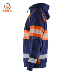 เสื้อฮู้ดแขนยาวสำหรับผู้ชายเสื้อฮู้ดกันน้ำมีซิปทำงานมีซิปสะท้อนแสง - Product Image 6