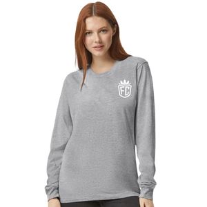Camiseta básica de algodón de manga larga para mujer, cuello redondo, tela suave informal, cómoda para uso diario - Product Image 3