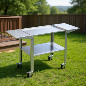 Carrito Doble para Barbacoa Plateado 128.5x48.6x76cm 46130 para Parrillas de Exterior - Product Image 3