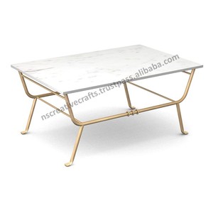 Mesa de centro de Metal puro de alta calidad, acabado verde, decoración Industrial única para el hogar, sala de estar, comedor, Material de vidrio duradero - Product Image 5