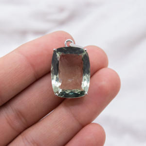 Nouveauté Memoria Jewels : Pendentif en argent sterling 925 massif plaqué or, certifié IGI, avec améthyste verte, fait main, pour femme, idéal pour les soirées - Product Image 4