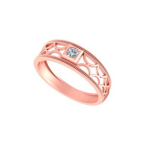 Bague de mariage de luxe personnalisable en plaqué or 14K/18K pour femme VS Clarity Round Lab Diamond pour fiançailles ou cadeau d'anniversaire - Product Image 1