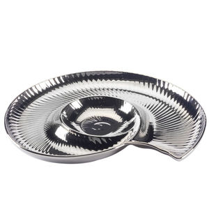 Plat de service en bois de style moderne, plateau rond divisé pour collations, parfait pour les chips et les trempettes, et l'organisation des fruits secs, prix bas - Product Image 6