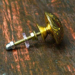 Handmade floral round brass drawer door <b>knobs</b> for home dresser door <b>cabinet</b> furniture decorative kitchen wardrobe handle <b>knobs</b> - Product Image 3
