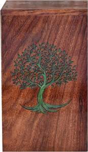Caja de resina verde para urnas de árbol de la vida, adultos de madera para cenizas, cremación conmemorativa, caja de urna de resina epoxi, Lichtenberg - Product Image 2