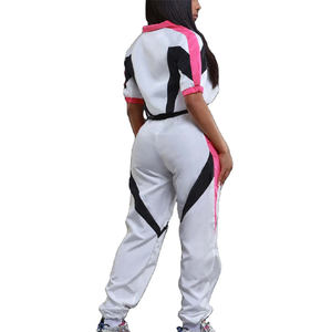 Ensemble de survêtement coupe-vent deux pièces unisexe personnalisé avec taille élastique costumes de survêtement décontractés de couleur unie - Product Image 2