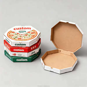 Custom Logo White Pizza Box 10 12 Inch Food Grade Corrugated Paper Box - Product Image 1