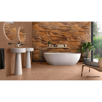 Carreaux muraux en porcelaine brillante Antolia Brown 60x120cm, design moderne, effet marbre, 8,5 mm, antibactériens, résistants aux acides, résistants à la chaleur