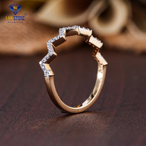 Lab-Stone Party Wear <b>Diamond</b> Ring 0.18 TDW Round Cut rose Gold EF-VS Color - Product Image 4