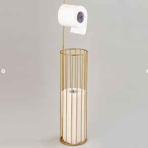 Soporte de papel tisú de diseño antiguo con accesorios de artículos de baño de Color negro soporte de papel higiénico de Metal independiente - Product Image 3