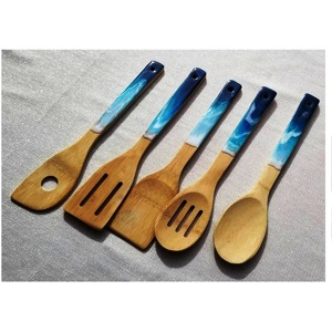 Juego de servidores de ensalada de madera con mango Cuchara de ensalada SERVIDOR DE ENSALADA DE MADERA JUEGO DE 2 HECHO A MANO ÚNICO KETCHENWAR - Product Image 3