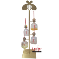 Patron Margarita Tree Mini Gobelets de Cocktail Écologiques en Acier Inoxydable Doré, Style Américain Premium, avec Couvercle et Support, pour Fêtes, 6-10