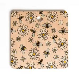 Round Shape New Handcrafted Kitchen <b>Tools</b> Enamelled Print Wood Sticker Cutting <b>Board</b> Vegetable/Cheese Chopping <b>Board</b> - Product Image 3