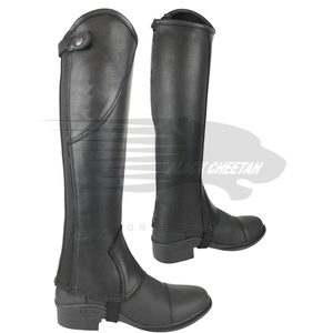 Demi-chaps d'équitation de qualité supérieure en cuir véritable souple avec fermeture à glissière de qualité originale dans un style unique - Product Image 1