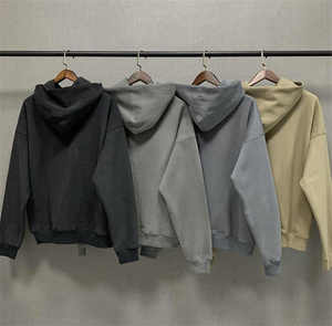 Sudadera con capucha pesada de etiqueta impresa personalizada de alta calidad Sudadera con capucha negra lavada vintage con bolsillo lateral - Product Image 2