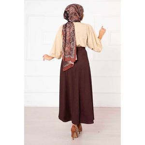 Ensemble de costume jupe hijab marron pour femme Scuba Mevlana - Product Image 3