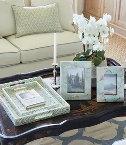 Fabrication de plateau d'incrustation en nacre de haute qualité plateau de service cadeau plateau en nacre pour la décoration de la maison - Product Image 5