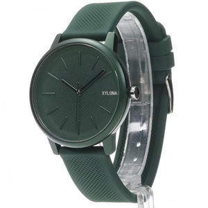 Montre à quartz pour <span class=keywords><strong>homme</strong></span> avec boîtier en aluminium, bracelet en silicone, petite texture en relief - Product Image 2