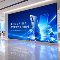 Écran LED intérieur couleur 3840 Hz P3.076, installation frontale, mur vidéo LED sans joint pour magasin de détail, garantie 3 ans