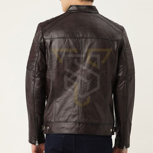 2024 Custom High Quality Light Winter Men's Leather <b>Canvas</b> <b>Jacket</b> Comfortable Stand Collar Breathable XL Size Wholesale Logo - Product Image 3