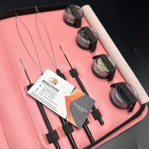 Hair Extension Tools Kit for Chinese Remy Hair Micro Link Removal <b>Plier</b> <b>Set</b> Professional Use Black Matte 3mm Nano Beads Threads - Product Image 4