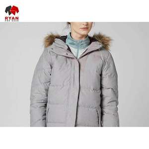 Abrigo largo acolchado personalizado para mujer, chaqueta cálida de invierno con logotipo personalizado de alta calidad - Product Image 5