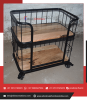 Étagère ouverte industrielle faite à la main présentoir pour meubles en bois et métal durables prix de gros pour le salon
