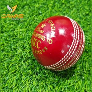 Pelota de críquet roja de cuero cosida a mano, duradera - Product Image 4