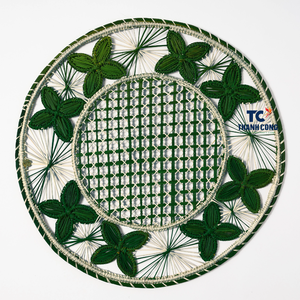 BEST CHOICE Premium woven <b>placemat</b> burgundy and natural stylish eco friendly choice for home restaurant and hospitality decor - Product Image 1