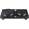 Table de cuisson à induction double Uten 1500W+750W avec plaque en acier inoxydable, contrôle de thermostat séparé et commandes lumineuses - Product Image 1