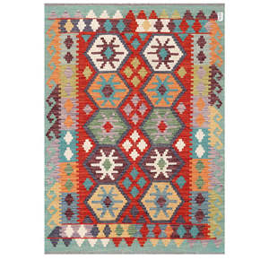 Alfombra Kilim de Maimana, Afganistán, 171 x 123 cm, Alfombra Afgana Hecha a Mano - Product Image 1