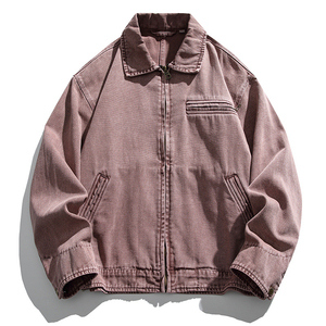 Veste de travail pour homme en toile épaisse respirante, col rabattu, bouton unique, multi-poches, printemps, polyester/coton - Product Image 5