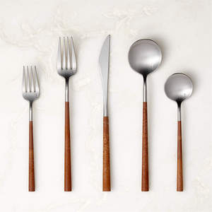 Haute qualité personnelle salle à manger en acier inoxydable noir couverts argenterie cuillère fourchette ensemble miroir couverts ensemble Design américain - Product Image 4