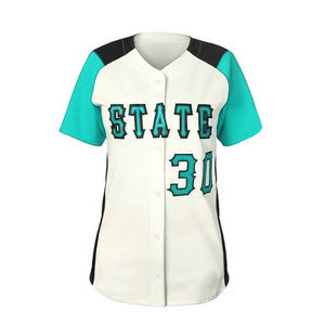 เครื่องแบบเบสบอลสำหรับผู้หญิงซอฟต์บอลเสื้อเจอร์ซีย์แห้งเร็วปักโลโก้ได้ตามต้องการ - Product Image 3