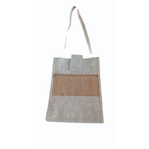Sac fourre-tout en coton 250 GSM avec fermeture éclair, taille moyenne (14''x16''), durable, recyclable, personnalisable par transfert thermique pour la publicité - Product Image 1