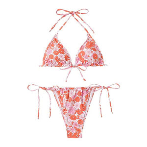 ชุดว่ายน้ำบิกินี่แบบสั้นสำหรับผู้หญิงชุดว่ายน้ำสองชิ้นชุดว่ายน้ำดันทรงชุดชายหาดสำหรับชุดบิกินี่ออกแบบโลโก้ได้ตามต้องการ - Product Image 1