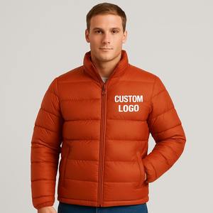 Chaqueta de Invierno Acolchada de Lona con Logotipo Personalizado para Hombre |   Estilo Burbuja con Capucha |   Ropa Exterior Gruesa, Cálida, Aislante y Resistente al Viento - Product Image 1