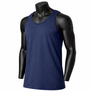 Camiseta sin mangas de secado rápido para hombre, transpirable, para entrenamiento, gimnasio, deportes, con logo personalizado, proveedor mayorista - Product Image 3