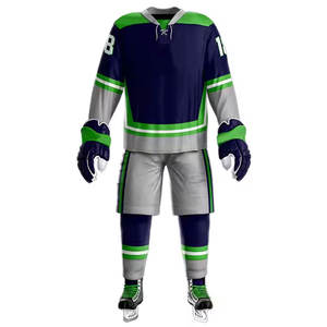 Conjunto de uniforme de hockey sobre hielo largo transpirable de alta calidad para hombre, ropa deportiva con logotipo de nombre de equipo de sublimación personalizado - Product Image 1