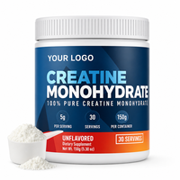 Créatine monohydrate pure en poudre, 5 g par portion, micronisée, complément alimentaire, fabrication OEM ODM, étiquette privée, nutrition sportive, gain musculaire