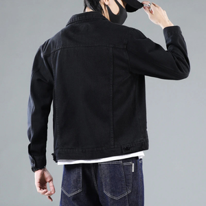 Best Selling Low Price <b>Men</b> Jean <b>Jackets</b> Cotton Made <b>Men</b> <b>Denim</b> Jeans <b>Jacket</b> Solid Color Jean <b>Jackets</b> Black Dyed Custom Button up - Product Image 2