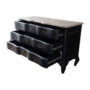 Aparador rústico antiguo, muebles clásicos franceses italianos de madera maciza con 9 cajones, armario de almacenamiento de comedor moderno de lujo - Product Image 2