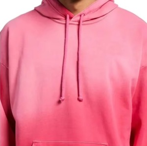 เสื้อฮู้ดสีชมพูล้วนสำหรับผู้ชาย ทรงปกติ ผลิตจากโพลีเอสเตอร์/คอตตอน เฟรนช์เทอร์รี่ สวมใส่สบายในฤดูหนาว ระบายอากาศได้ดี เป็นมิตรต่อสิ่งแวดล้อม - Product Image 3