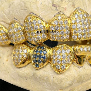 Grilles dentaires de luxe hip-hop serties de diamants VVS Moissanite, bijoux dentaires abordables, grille personnalisée en argent 925 plaqué or - Product Image 3