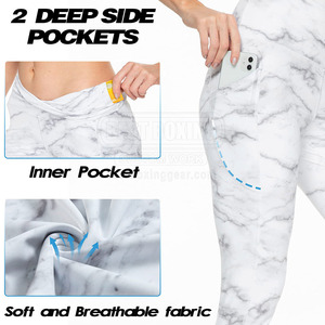 Mallas estampadas digitales coloridas, Pantalones de mujer, mallas deportivas de entrenamiento de cintura alta, mallas de Yoga con cintura elástica estampada - Product Image 6